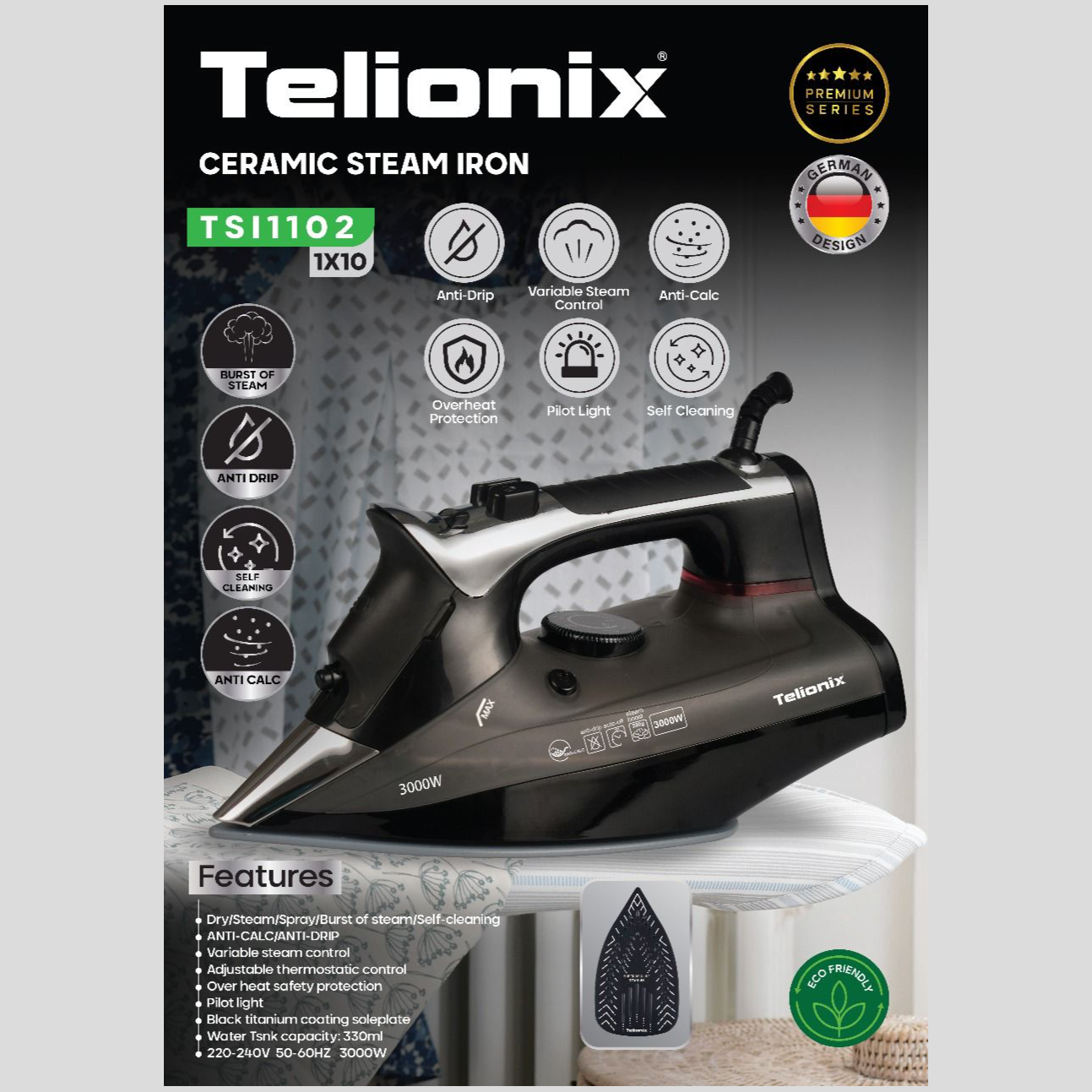 اتو بخار تلیونیکس مدل 1102