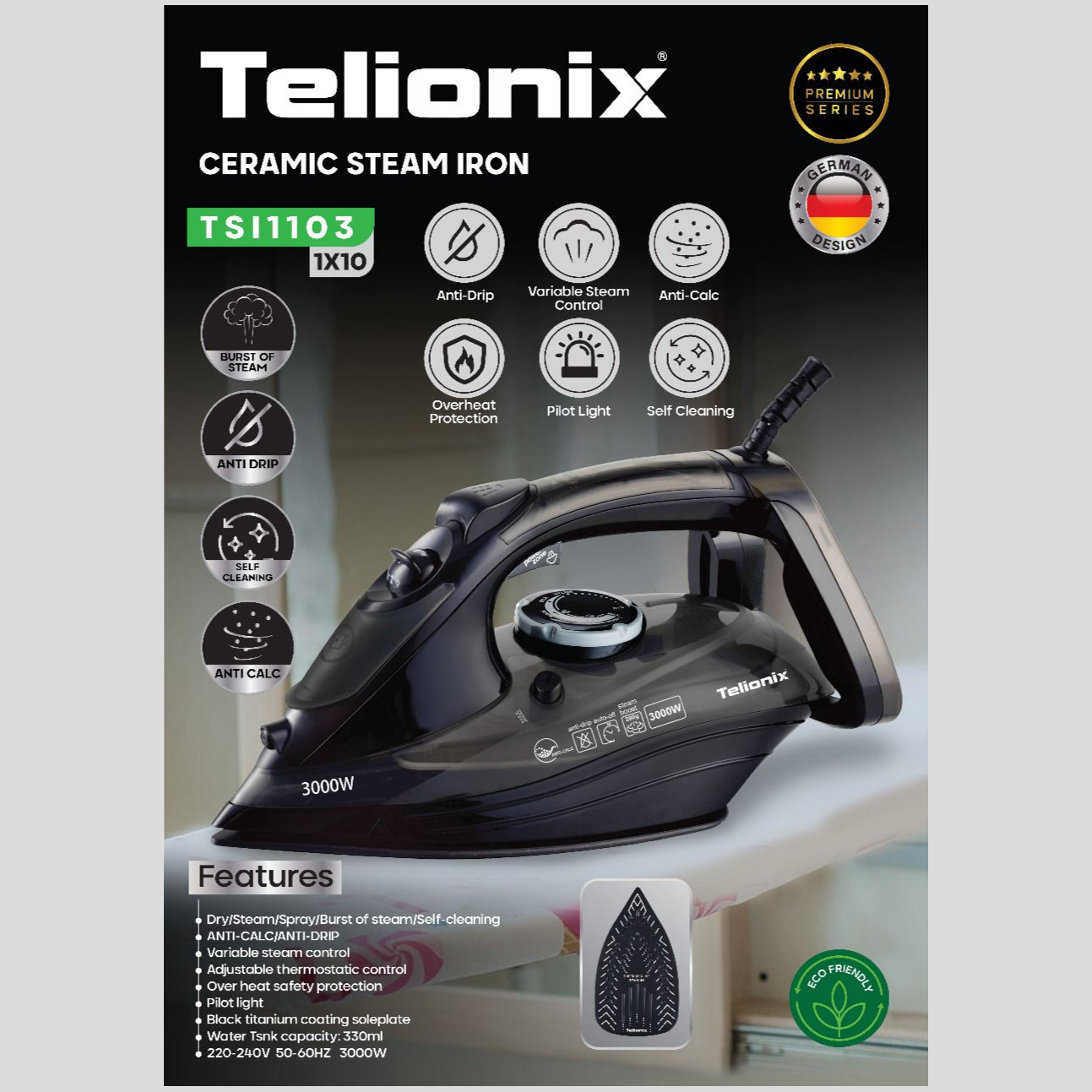 اتو بخار تلیونیکس مدل 1103