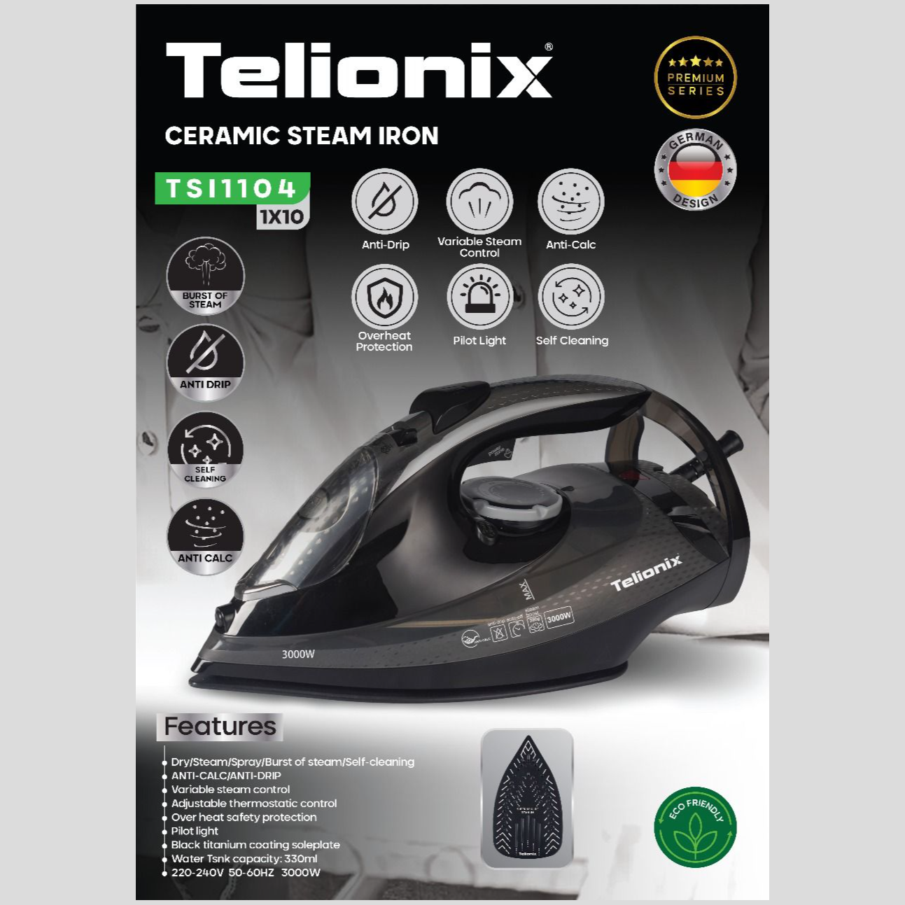 اتو بخار تلیونیکس مدل 1104