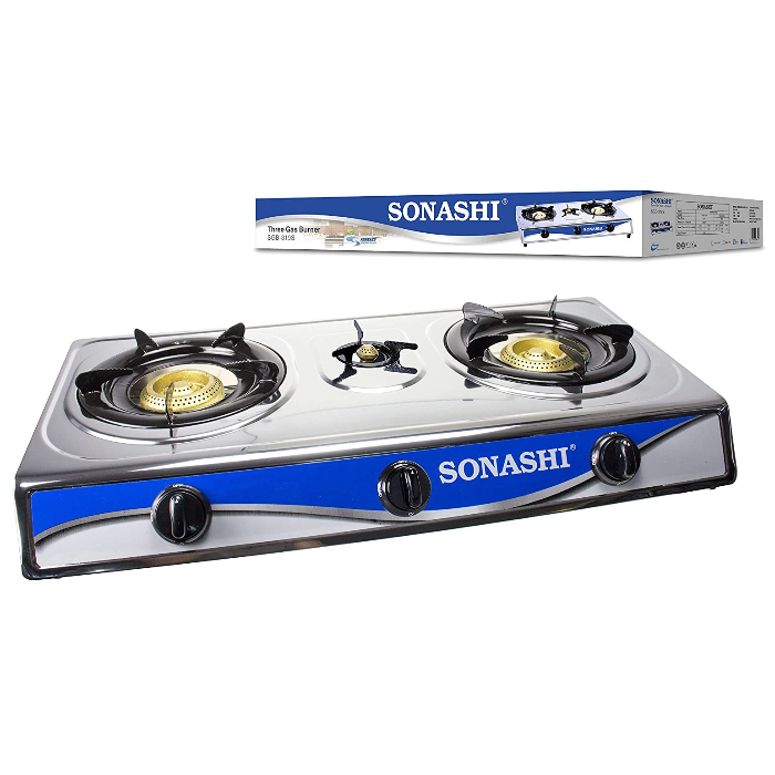 اجاق گاز رومیزی سه شعله استیل سوناشی مدل SGB-319S