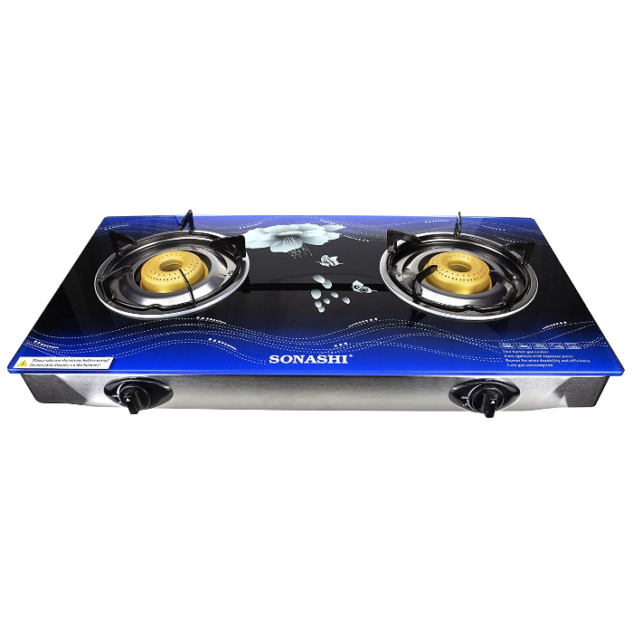اجاق گاز رومیزی دو شعله شیشه ای سوناشی مدل SGB-202GN