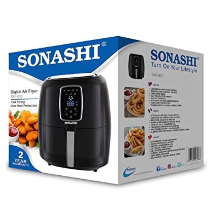سرخ کن دیجیتال بدون روغن (5.2لیتری) سوناشی مدل SAF-620
