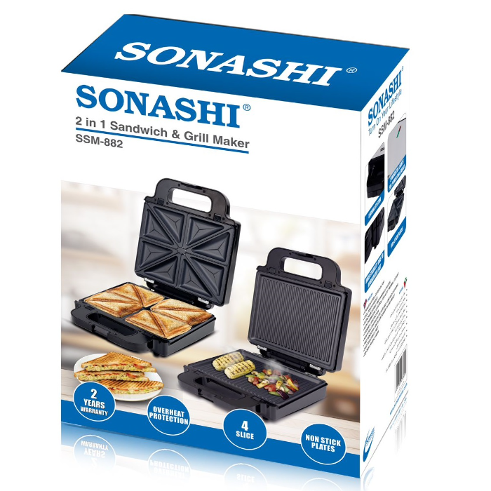 ساندویچ ساز 2 کاره سوناشی مدل SSM_882